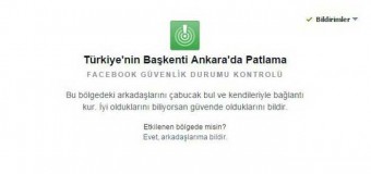 Facebook Ankara için ‘Güvendeyim’ butonunu devreye aldı